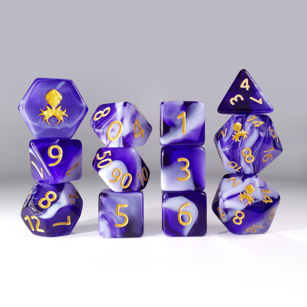 12pc Gummi Grape Smoothie Polyhedral Dice Set
